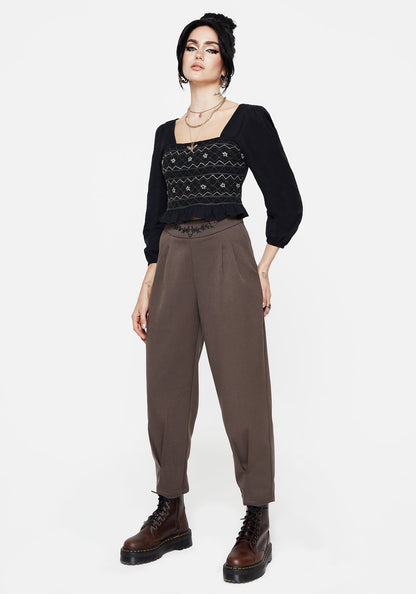 Woodruff Embroidered Balloon Leg Trouser