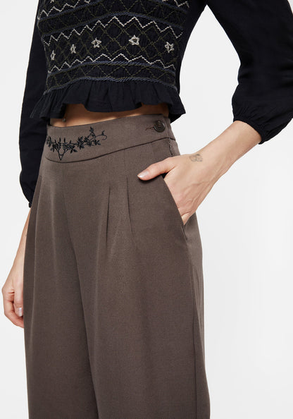 Woodruff Embroidered Balloon Leg Trouser