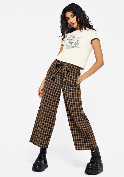 Terra Wide Leg Culotte Trouser - Brown