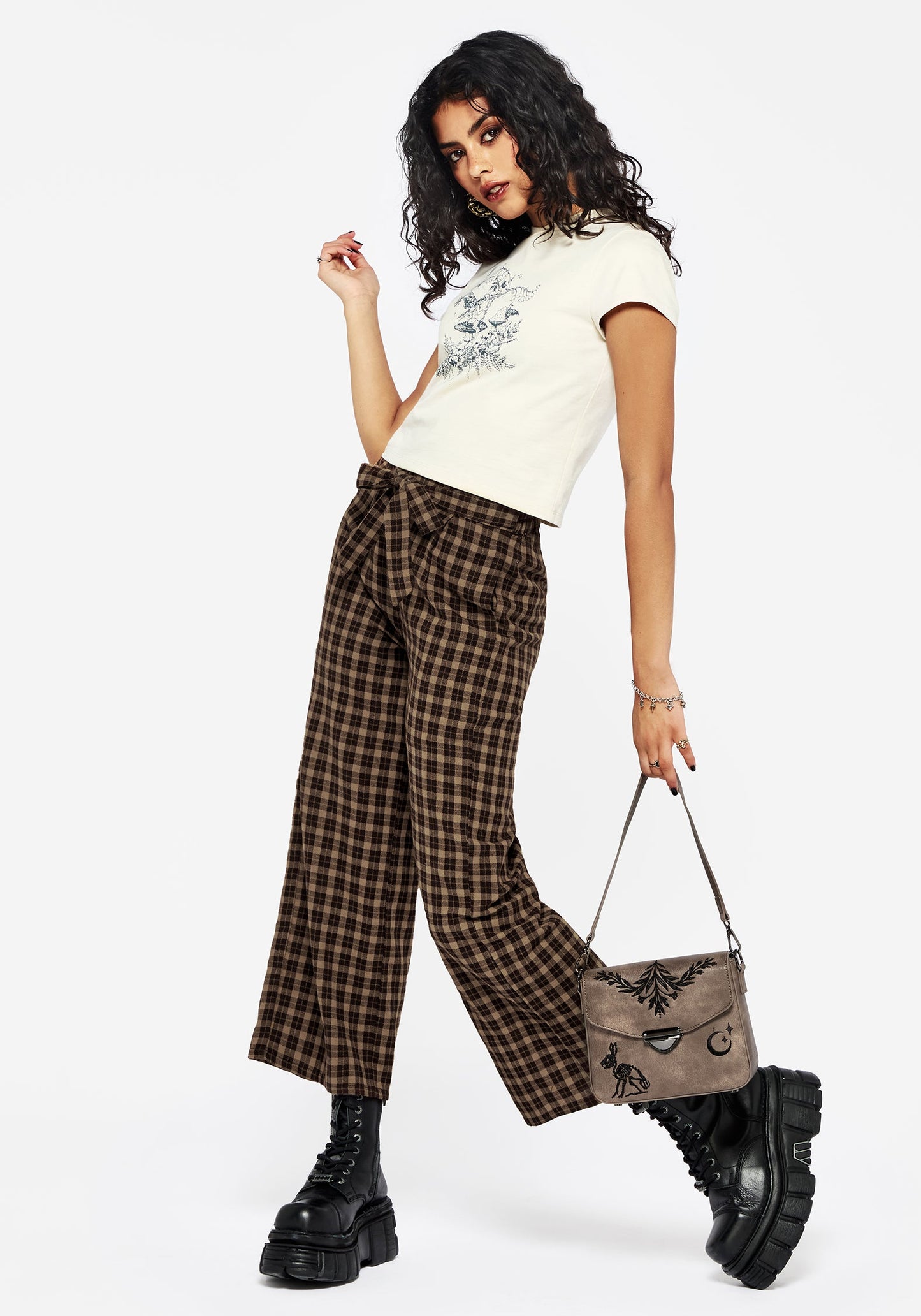 Terra Wide Leg Culotte Trouser - Brown