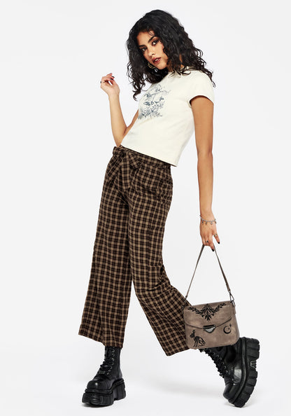 Terra Wide Leg Culotte Trouser - Brown