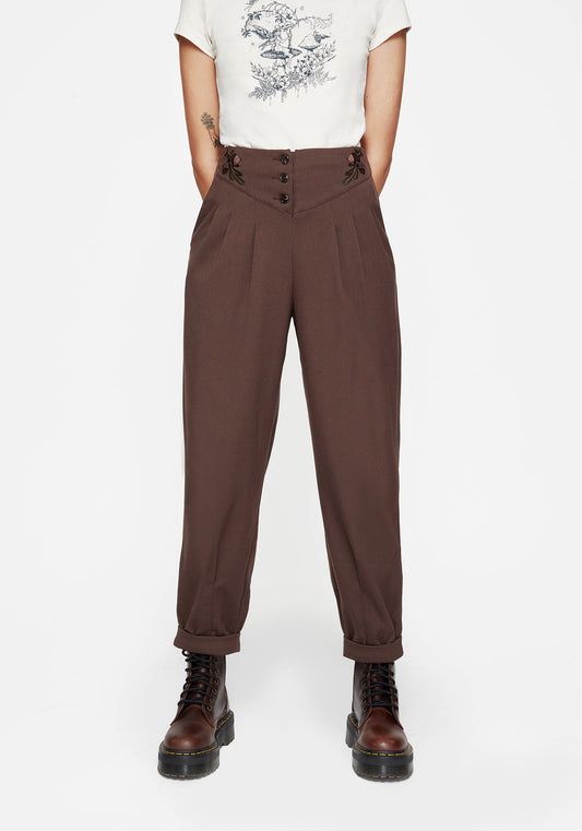 Marwood Acorn Embroidered Button Up Waist Balloon Trouser
