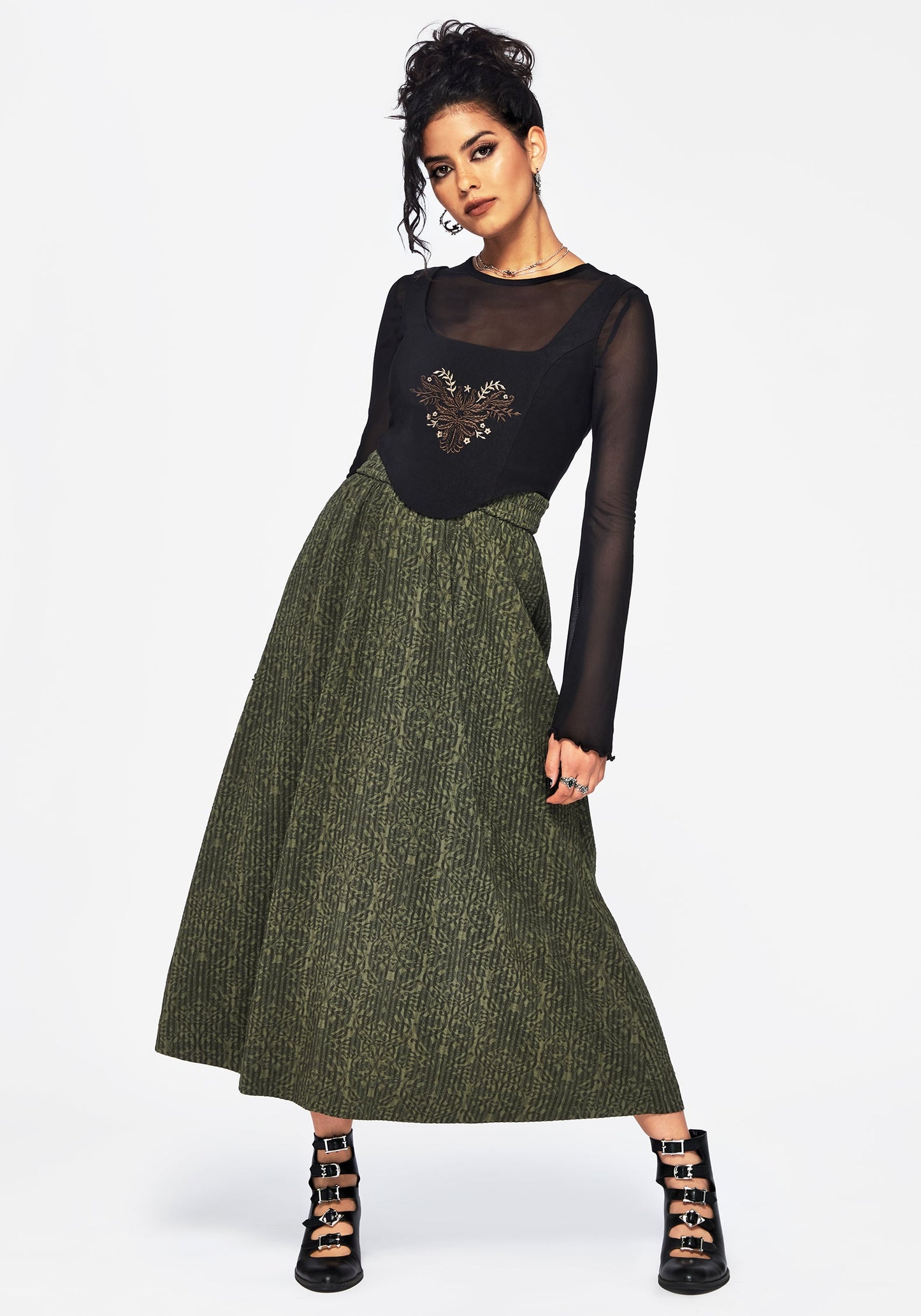 Francesca Dragon Printed Midaxi Skirt