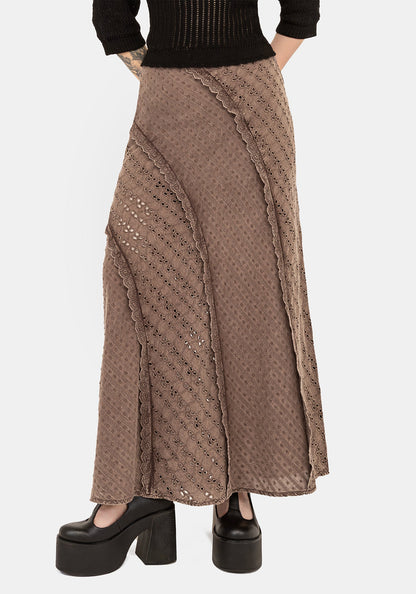 Summerisle Cotton Broderie Detail Midaxi Skirt