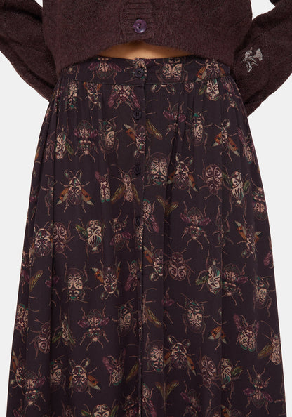 Scorn Bug Printed Midi Skirt