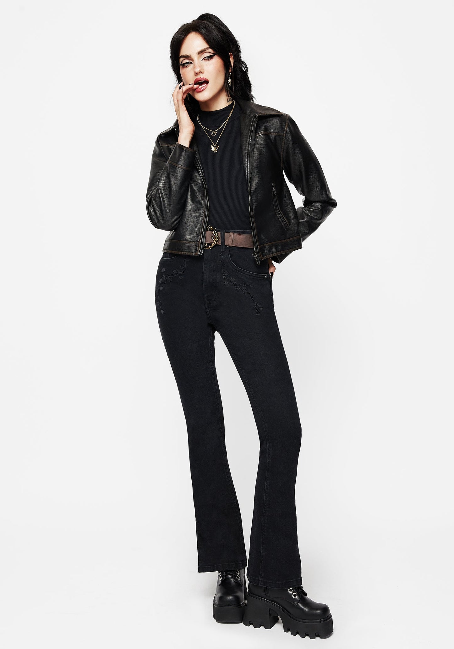 Vera Baby Boot Split Hem Flared Jeans