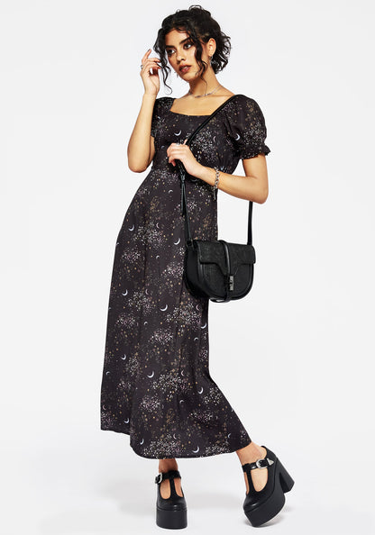 Peaseblossom Celestial Back Cut Out Midi Dress