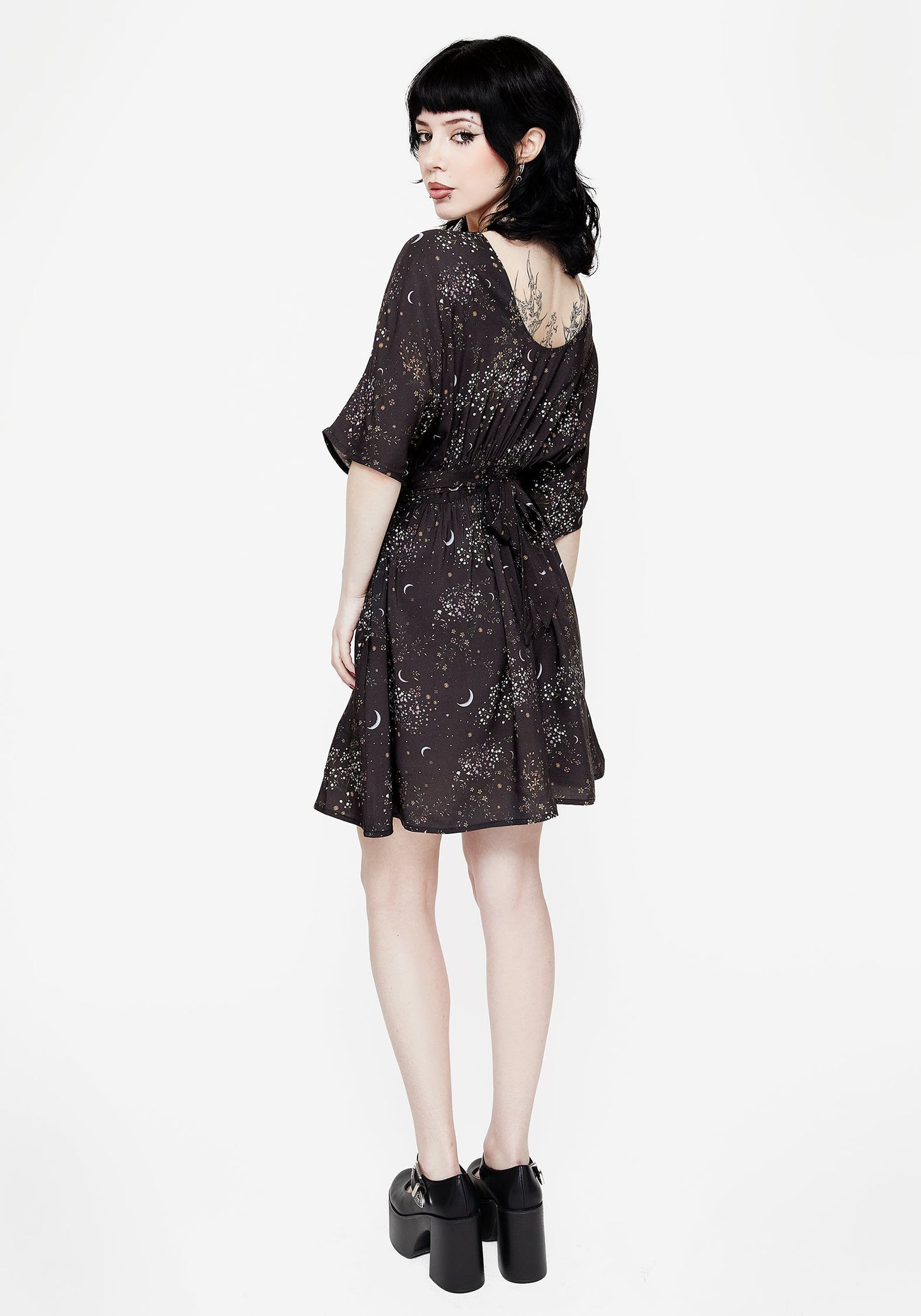 Peaseblossom Celestial Tie Back Mini Dress