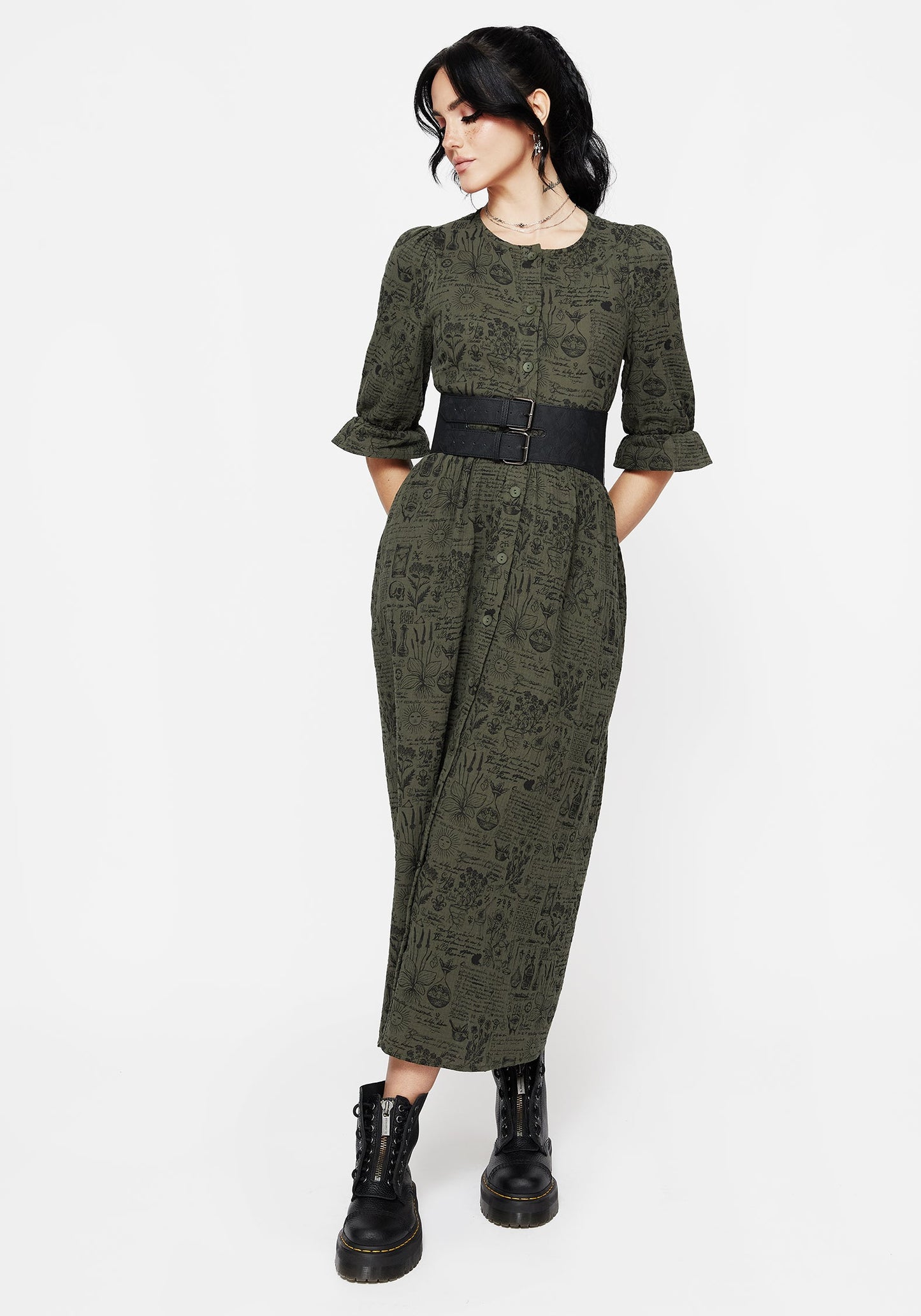 Taddea Cotton Button Up Midaxi Dress