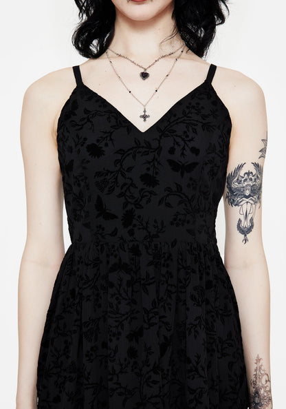 Faustina Flocked Chiffon Maxi Cami Dress