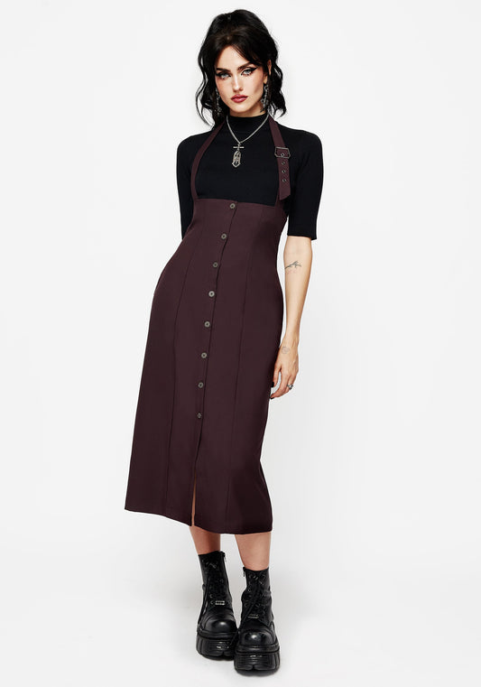 New Age Halter Neck Pinafore Midi Dress