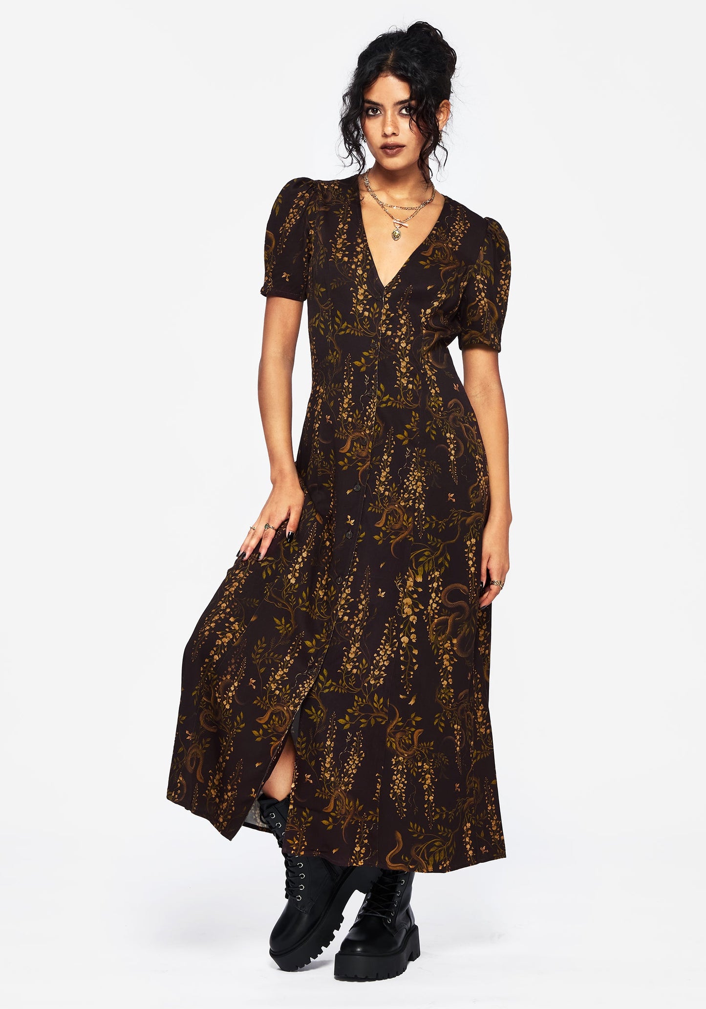 Azazel Snake Printed Midaxi Dress