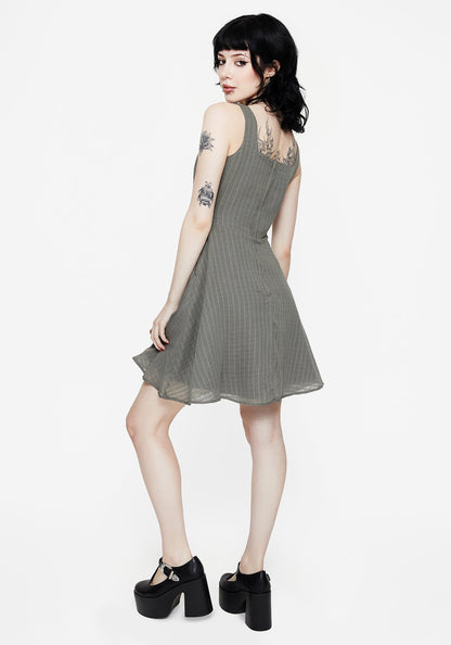 Koax Cotton Embroidered Pinafore Mini Dress