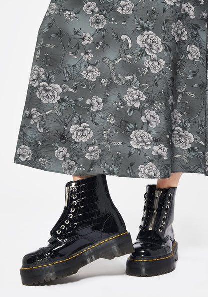 Meadow Floral Serpent Print Midaxi Skirt