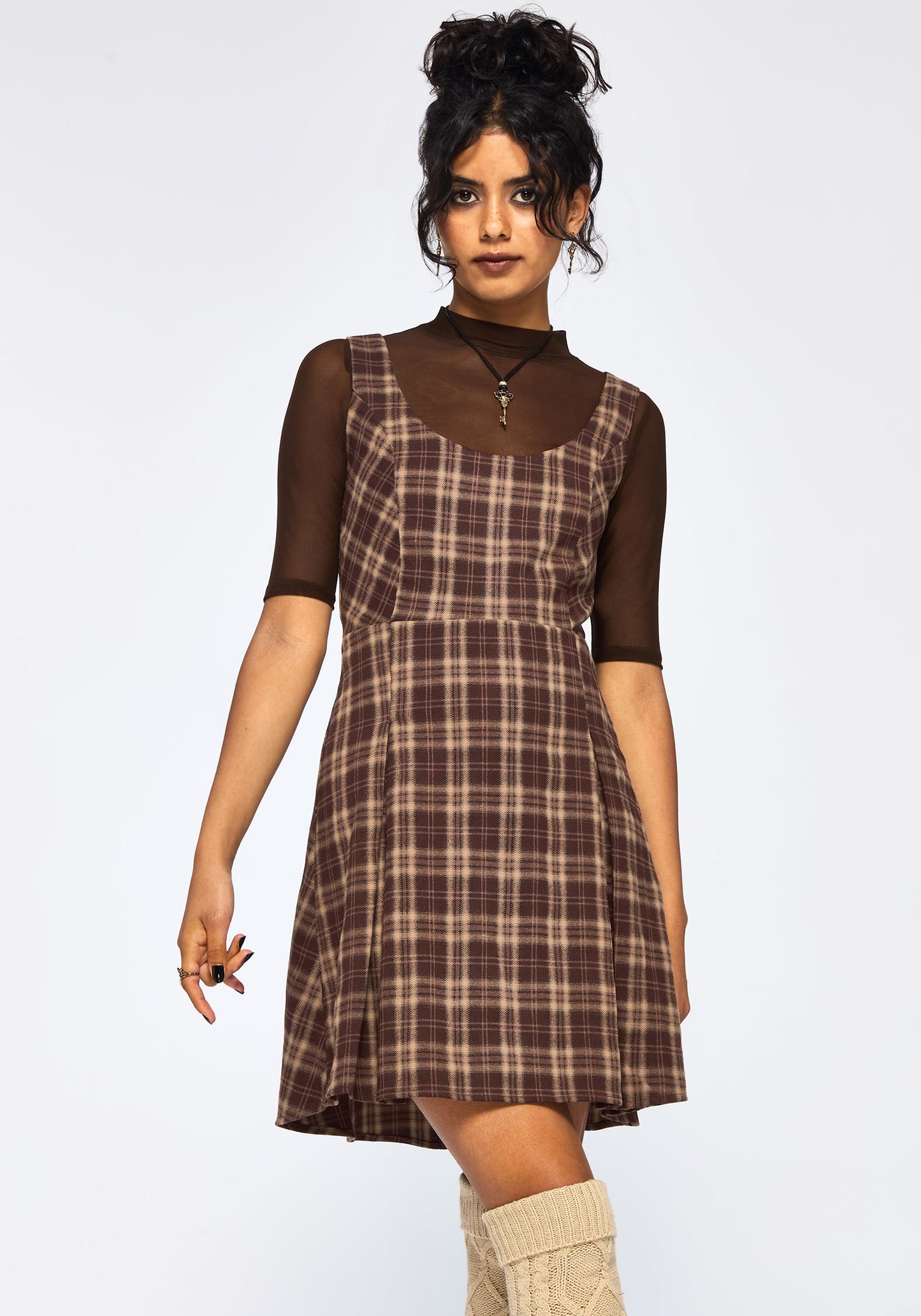 Milo Check Pinafore Mini Dress