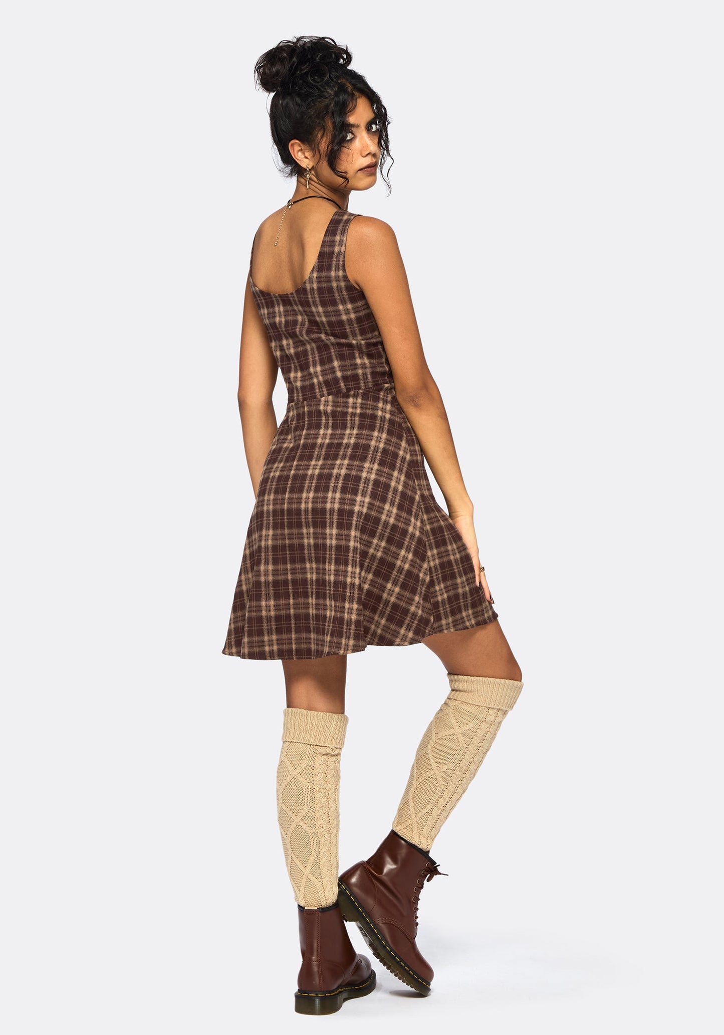 Milo Check Pinafore Mini Dress