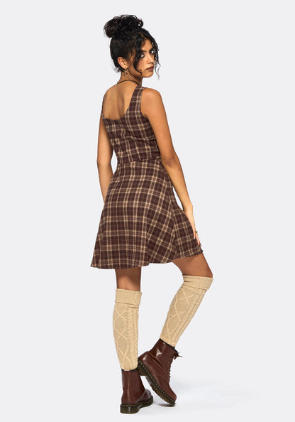 Milo Check Pinafore Mini Dress