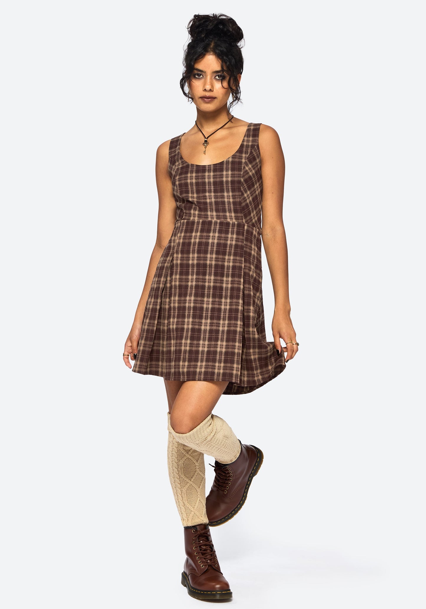 Milo Check Pinafore Mini Dress