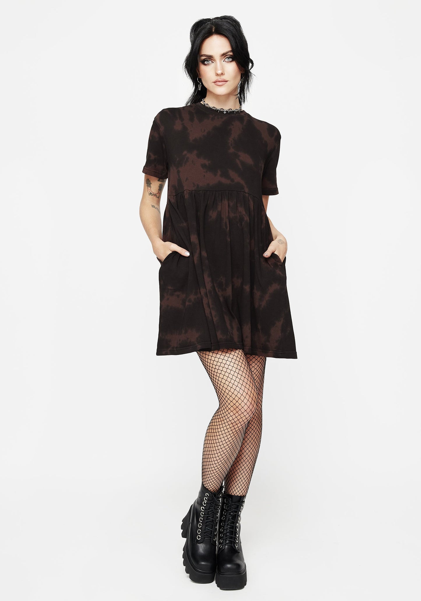 Mercury Tie Dye Cotton Mini Skater Dress