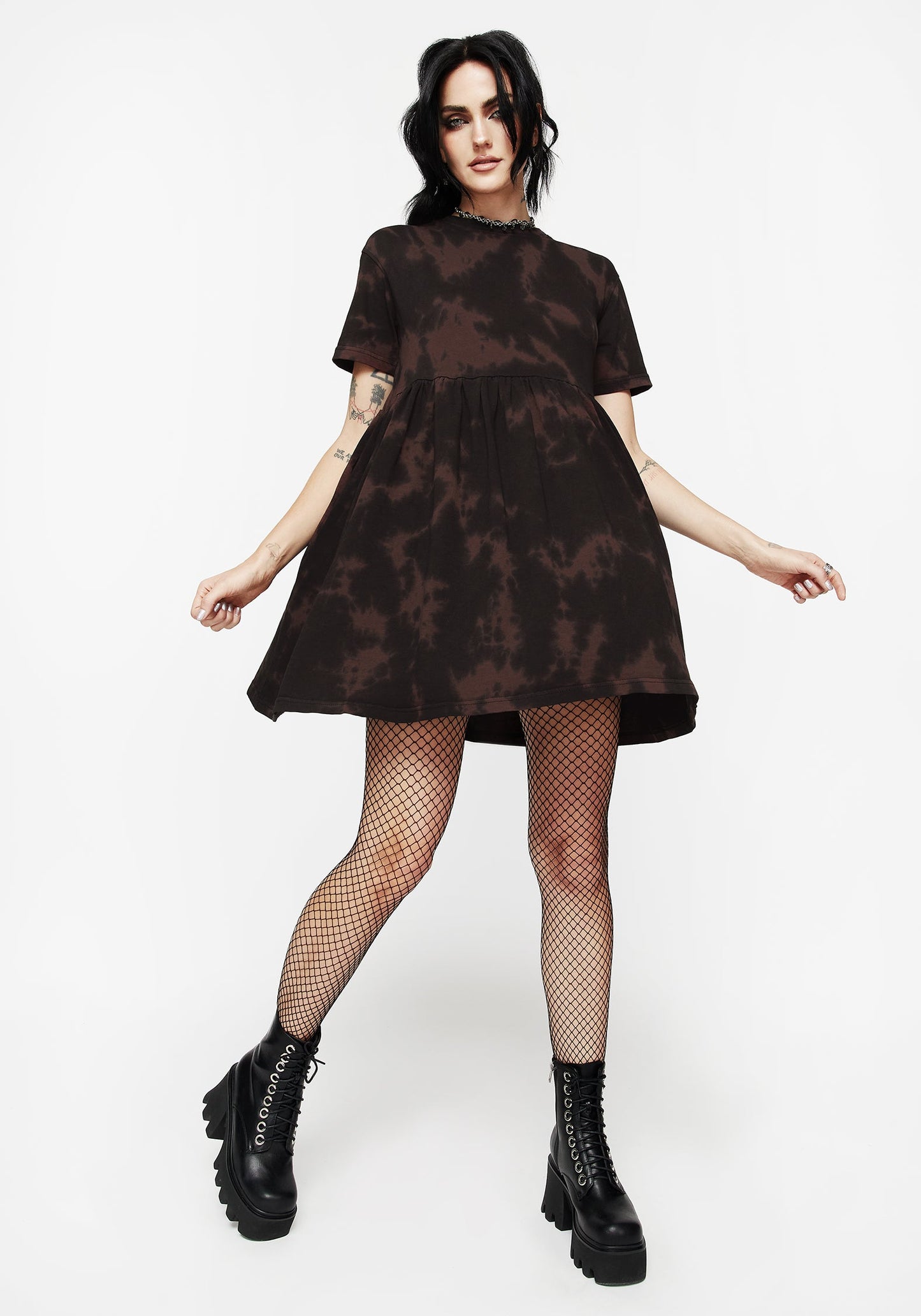 Mercury Tie Dye Cotton Mini Skater Dress