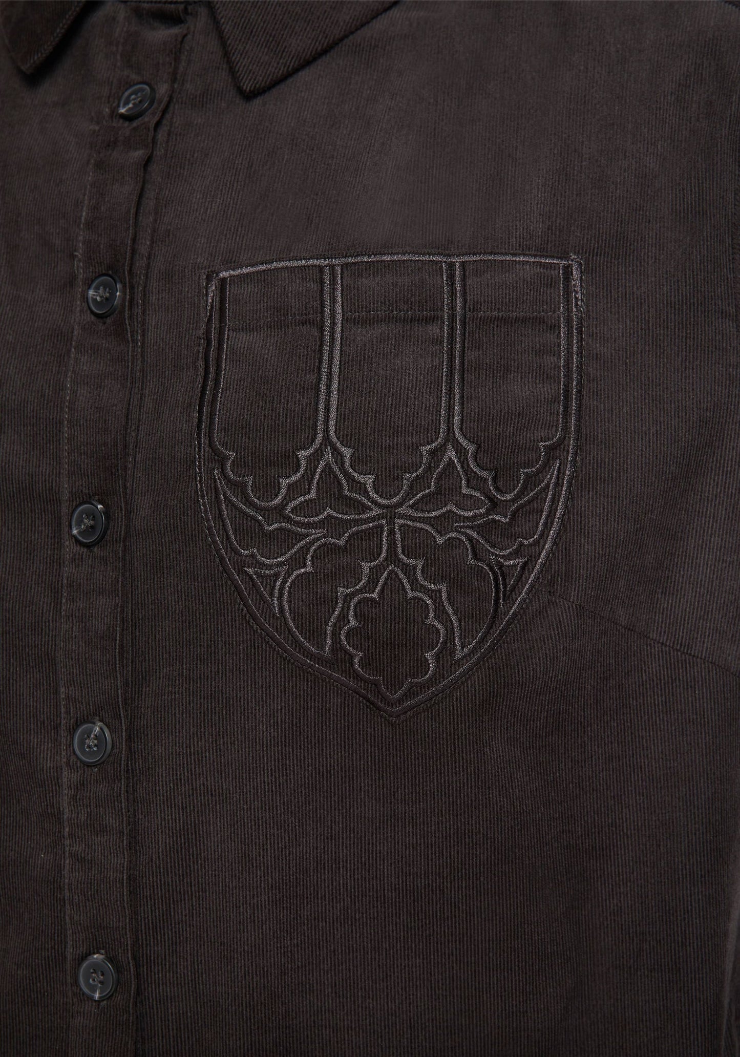 Axis Cotton Pocket Embroidered Mini Shirt Dress