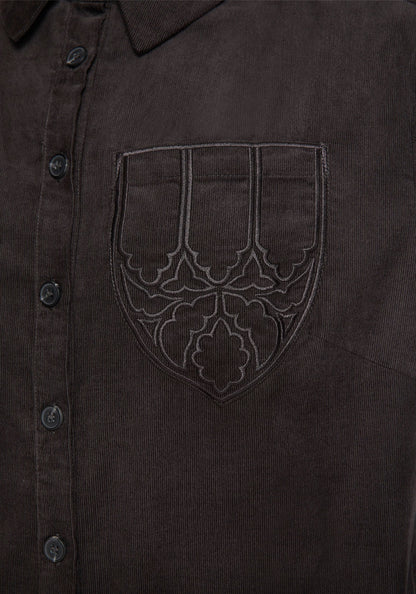 Axis Cotton Pocket Embroidered Mini Shirt Dress