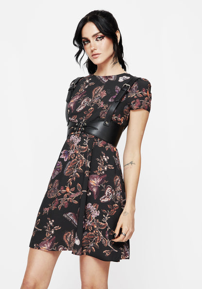 Eloise Floral Butterfly Print Mini Dress