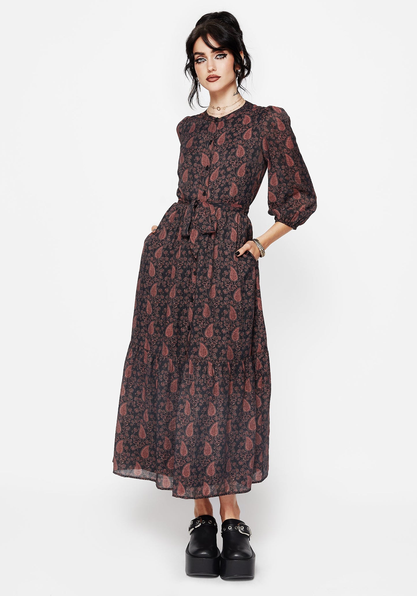 Isola Paisley Shift Midaxi Dress