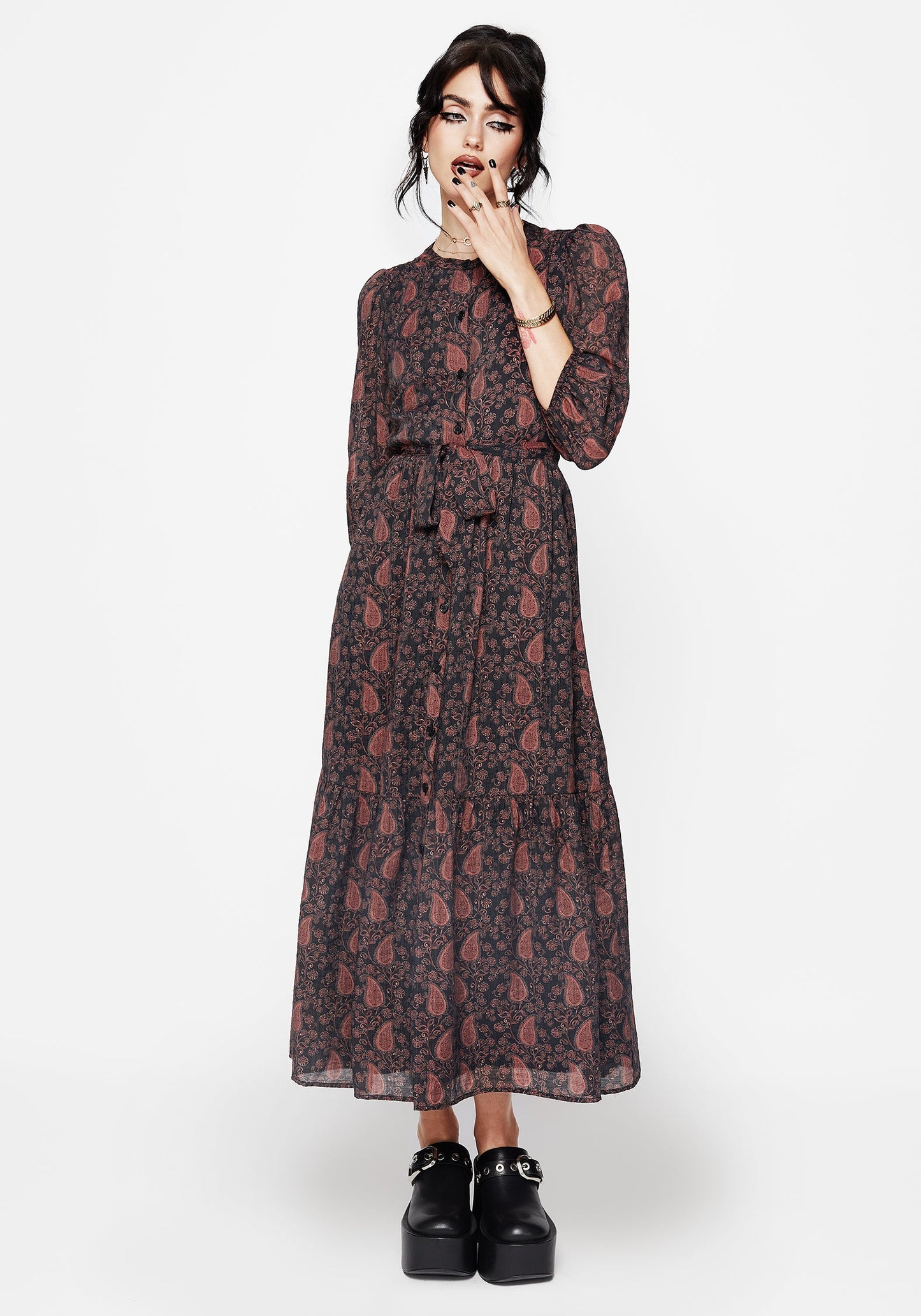 Isola Paisley Shift Midaxi Dress