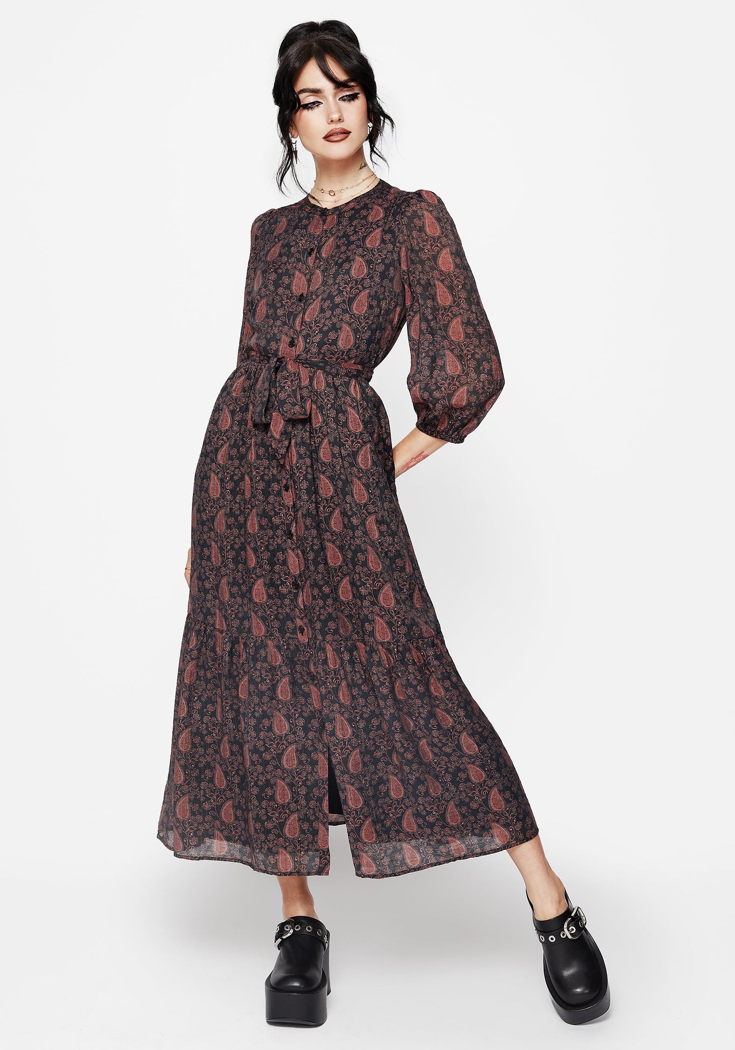 Isola Paisley Shift Midaxi Dress