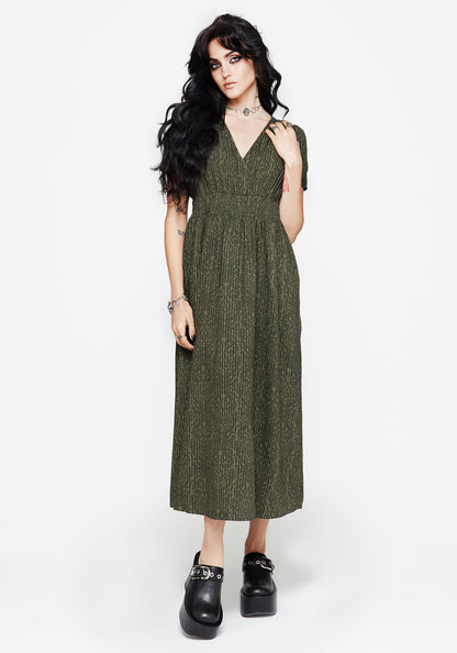 Francesca Dragon Printed Wrap Over Midaxi Dress