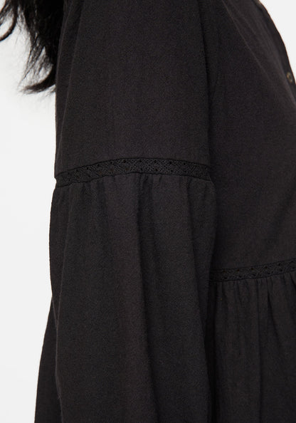 Marigold Cotton Button Up Smock Mini Dress