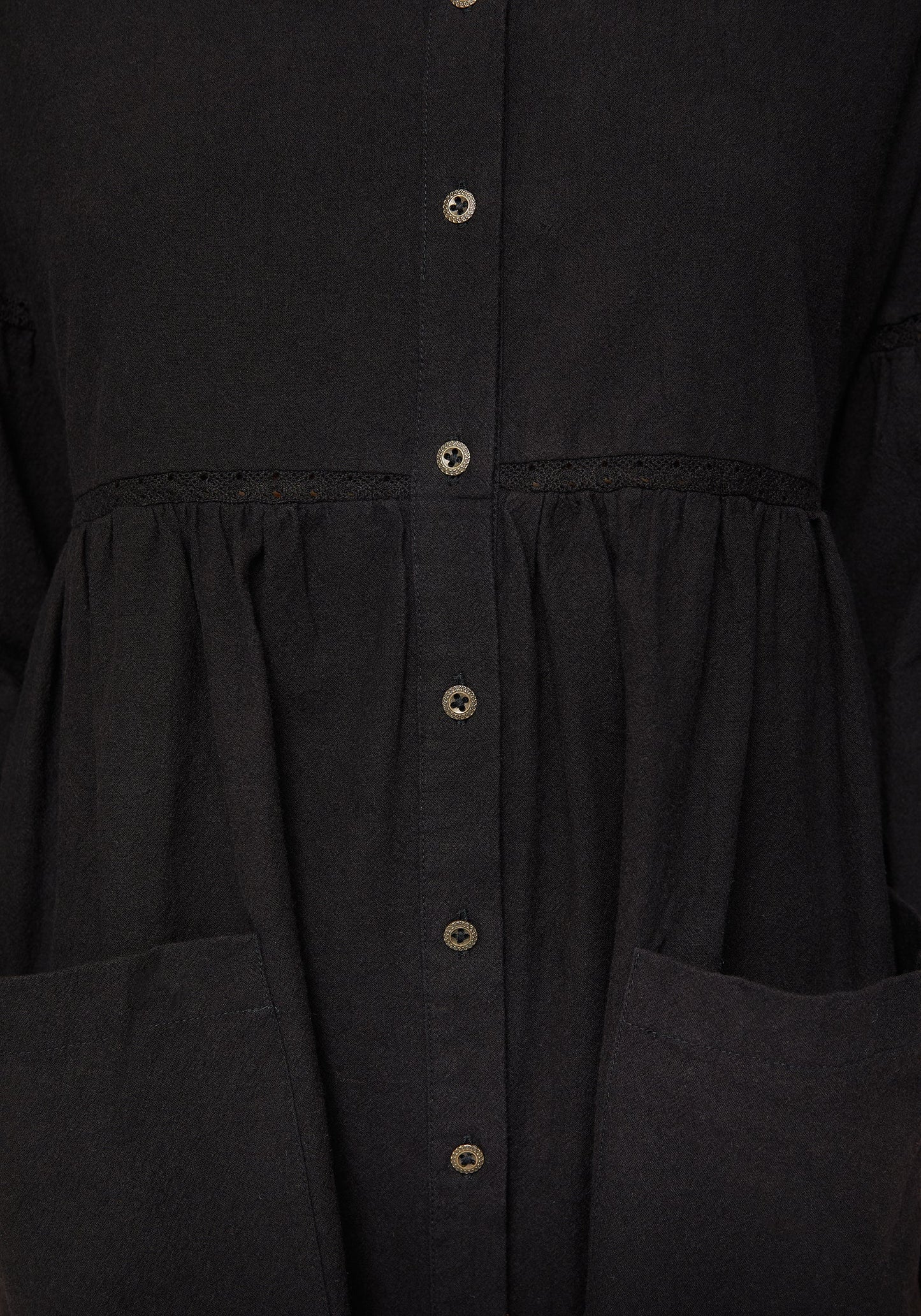 Marigold Cotton Button Up Smock Mini Dress