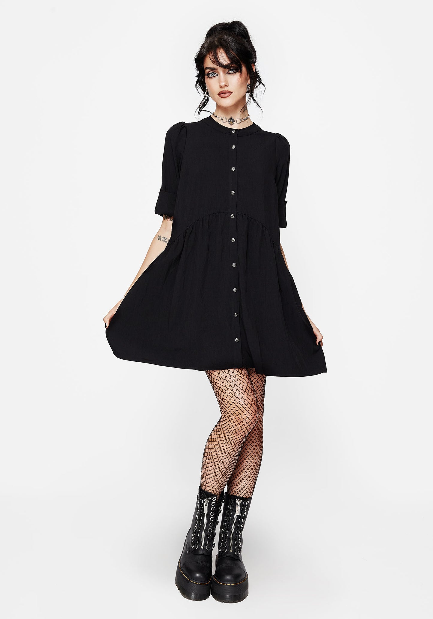 Arden Button Down Mini Smock Dress