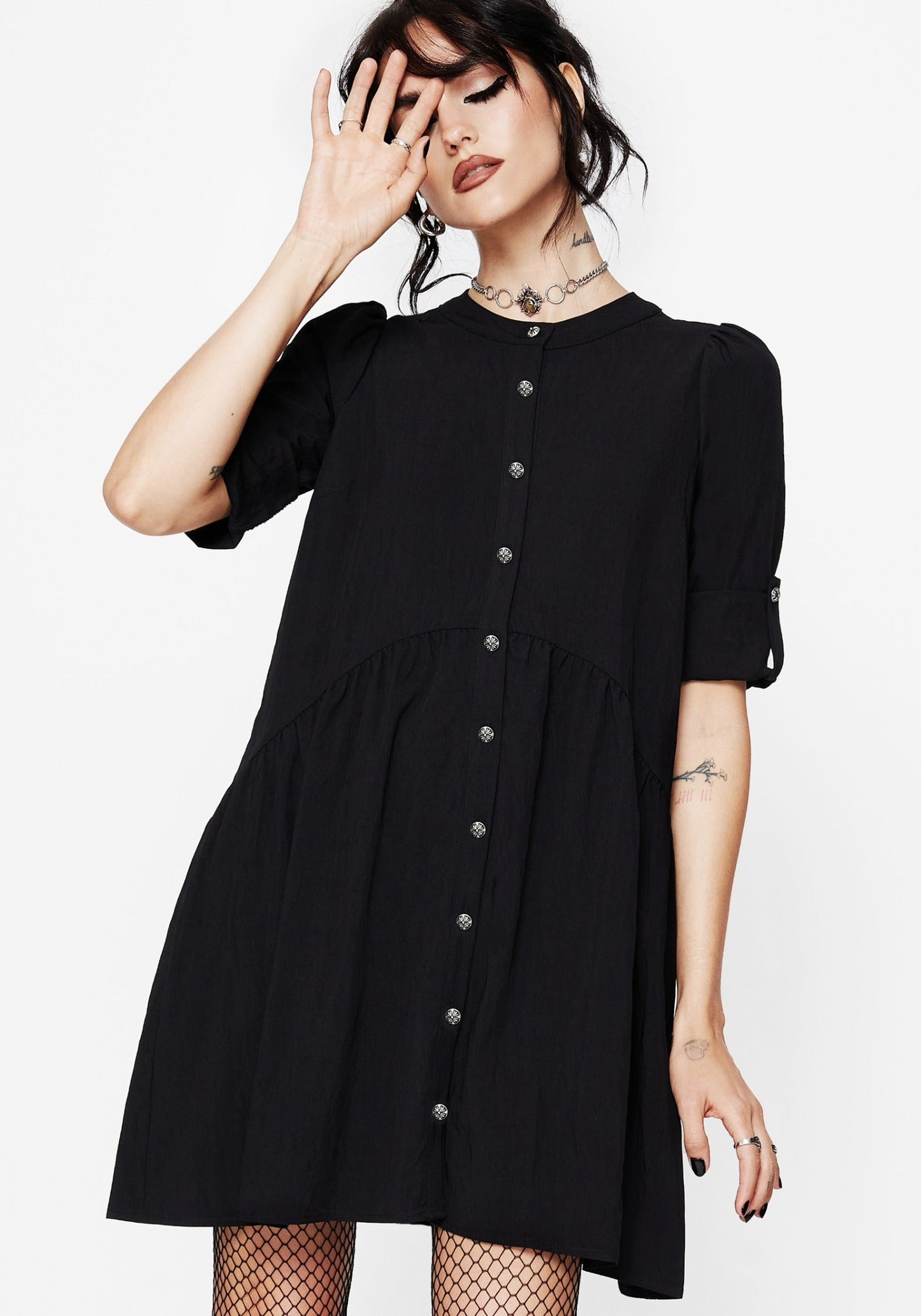 Arden Button Down Mini Smock Dress