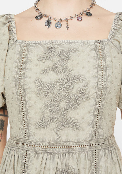 Caustic Cotton Frill Mini Dress