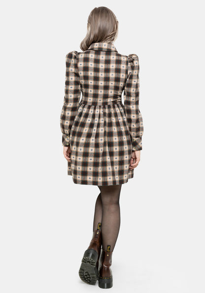Emily Cotton Check Mini Shirt Dress