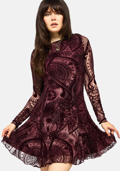 Loveday Paisley Printed Godet Mini Dress