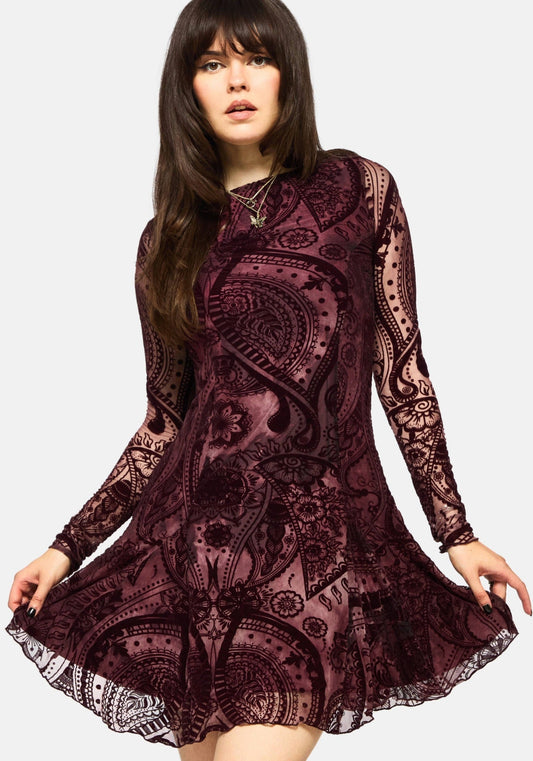 Loveday Paisley Printed Godet Mini Dress