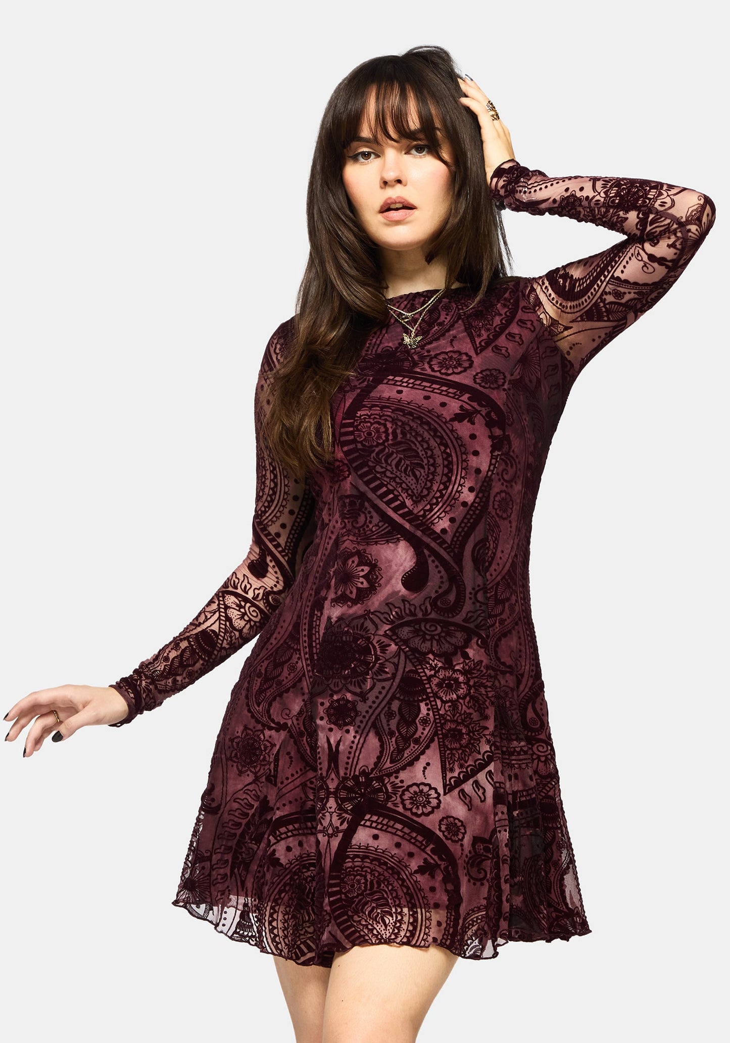 Loveday Paisley Printed Godet Mini Dress