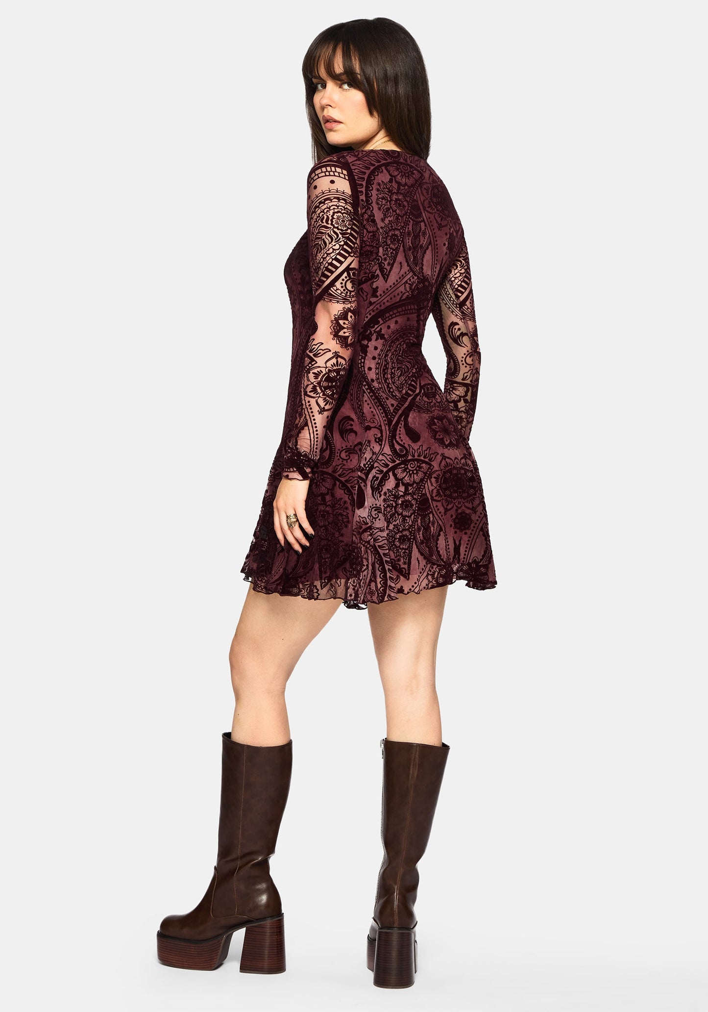 Loveday Paisley Printed Godet Mini Dress