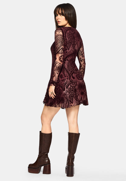 Loveday Paisley Printed Godet Mini Dress