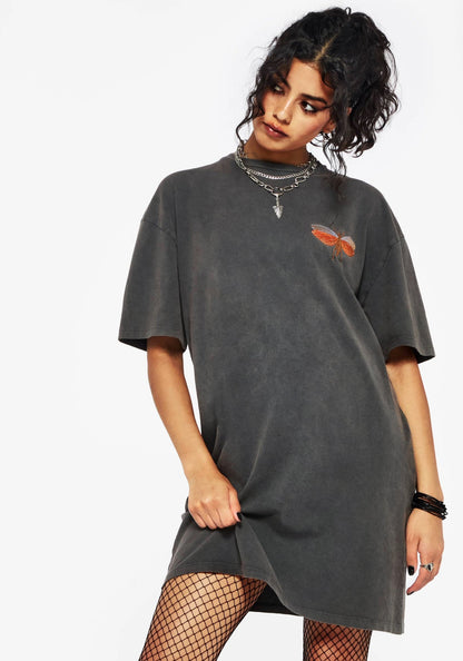 Griffinfly Cotton Embroidered Jersey Mini Tee Dress