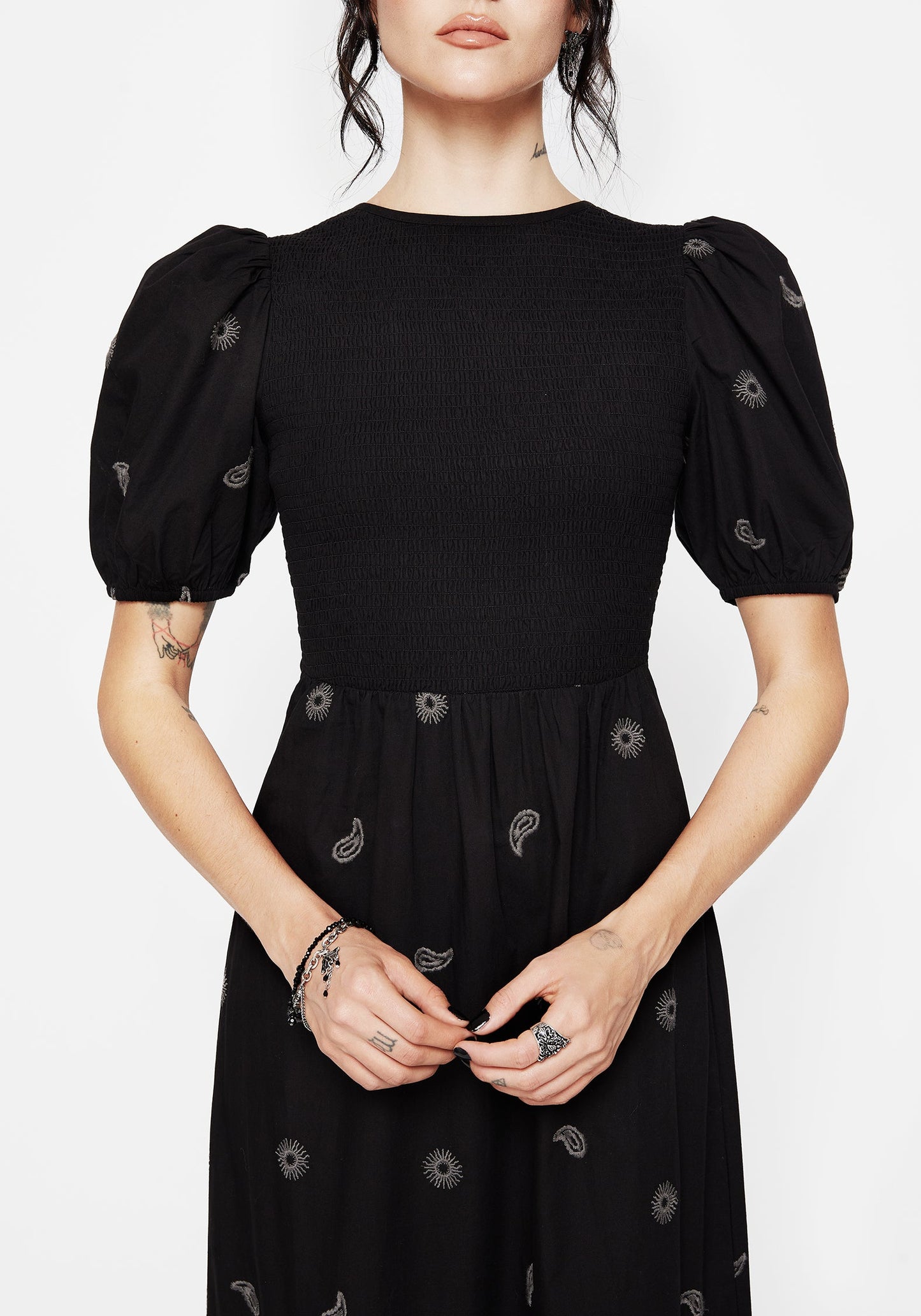 Dawn Sun Embroidered Tiered Maxi Dress