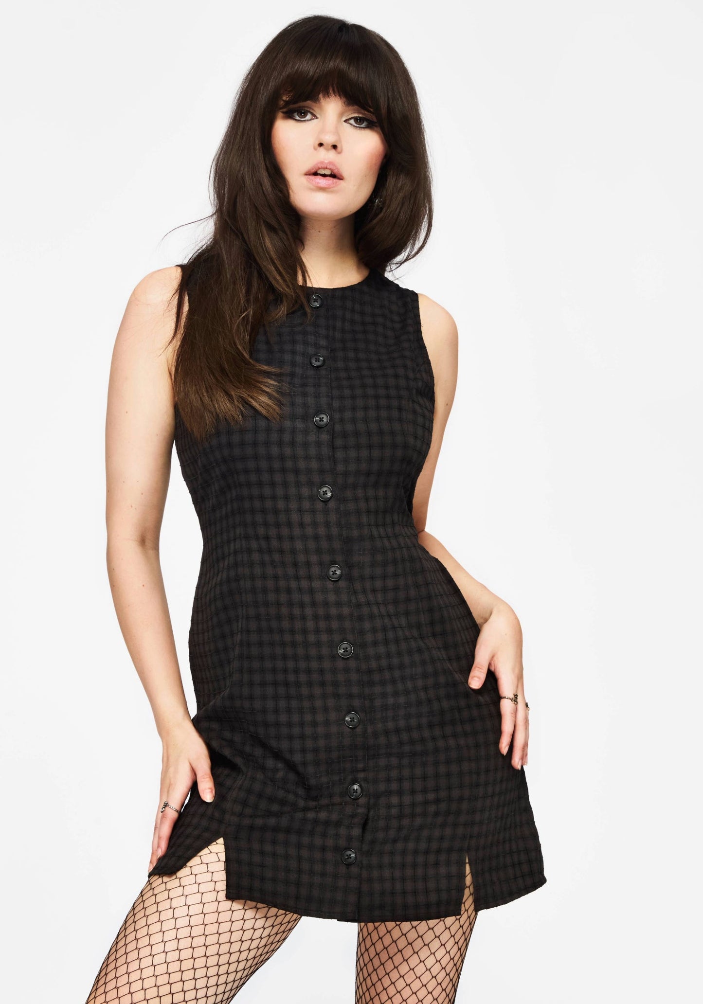 Ziggy Check Button Up Mini Dress