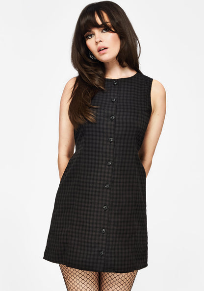 Ziggy Check Button Up Mini Dress