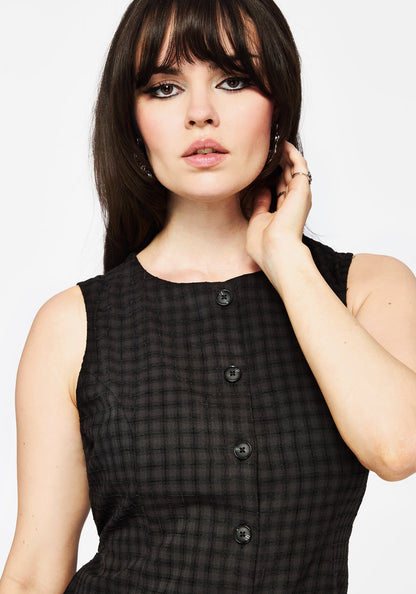 Ziggy Check Button Up Mini Dress