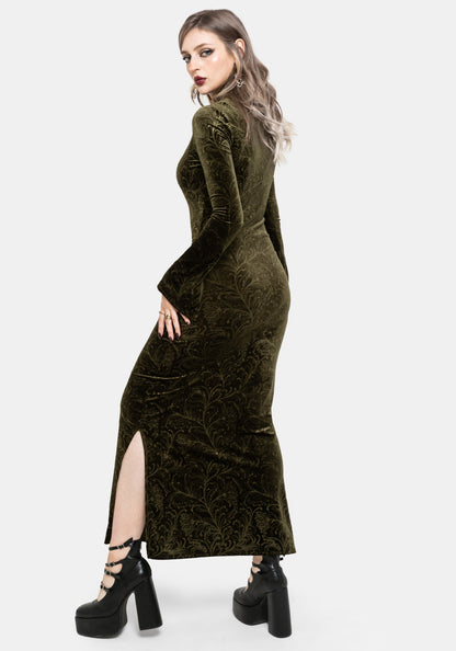 Thornshade Debossed Velour Maxi Dress