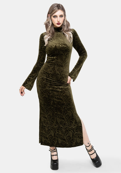 Thornshade Debossed Velour Maxi Dress