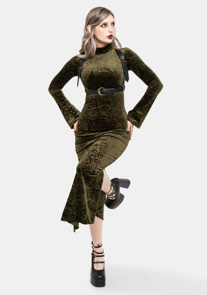 Thornshade Debossed Velour Maxi Dress